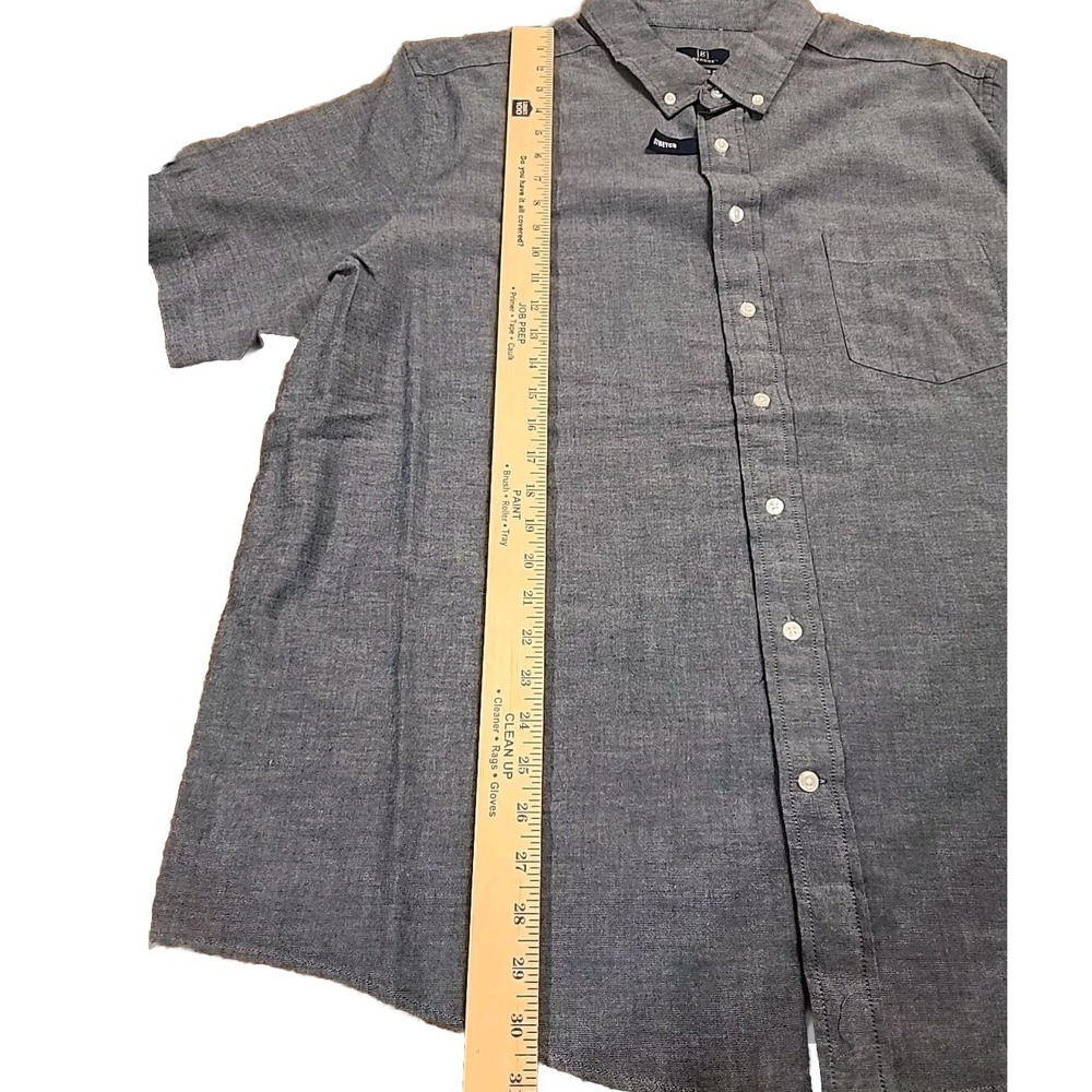 George Men's Size 2XL 50/52 Denim Blue Short Sleeve Poplin Button-Up‎ Shirt - Picture 4 of 5